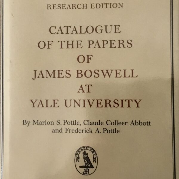 Catologue of the Papers of James Boswell at Yale University